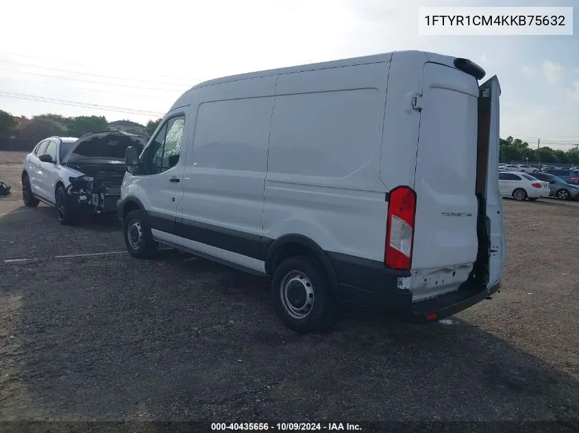 2019 Ford Transit-250 VIN: 1FTYR1CM4KKB75632 Lot: 40435656