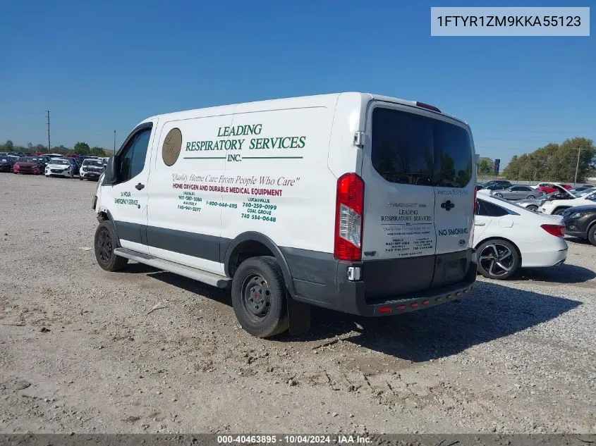 2019 Ford Transit T-250 VIN: 1FTYR1ZM9KKA55123 Lot: 40463895