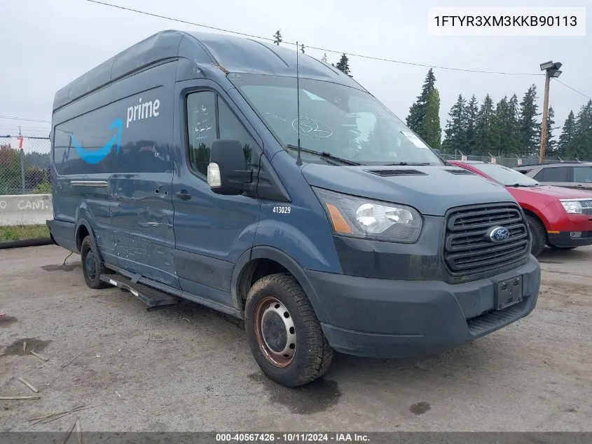 2019 Ford Transit-250 T-250 VIN: 1FTYR3XM3KKB90113 Lot: 40567426