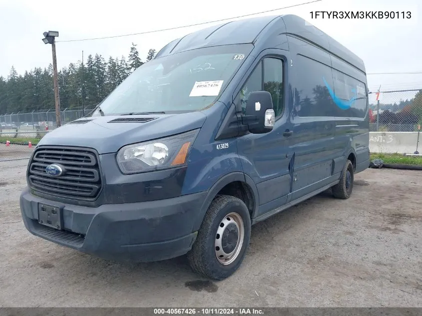 2019 Ford Transit-250 T-250 VIN: 1FTYR3XM3KKB90113 Lot: 40567426