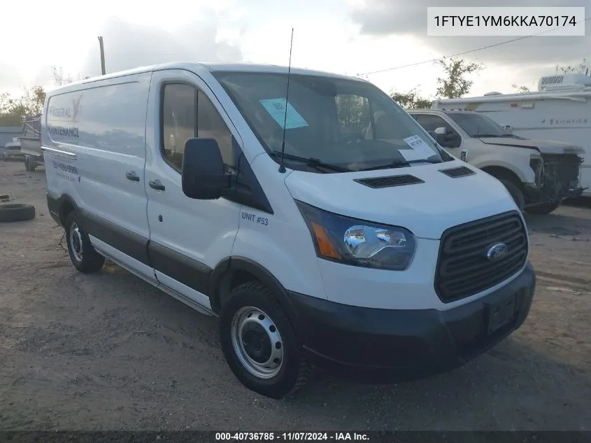 2019 Ford Transit-150 VIN: 1FTYE1YM6KKA70174 Lot: 40736785