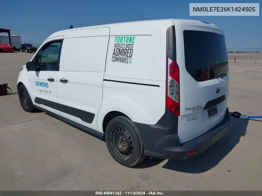 2019 Ford Transit Connect Xl VIN: NM0LE7E26K1424505 Lot: 40841342