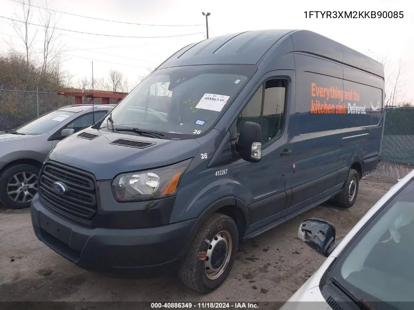 2019 Ford Transit-250 VIN: 1FTYR3XM2KKB90085 Lot: 40886349