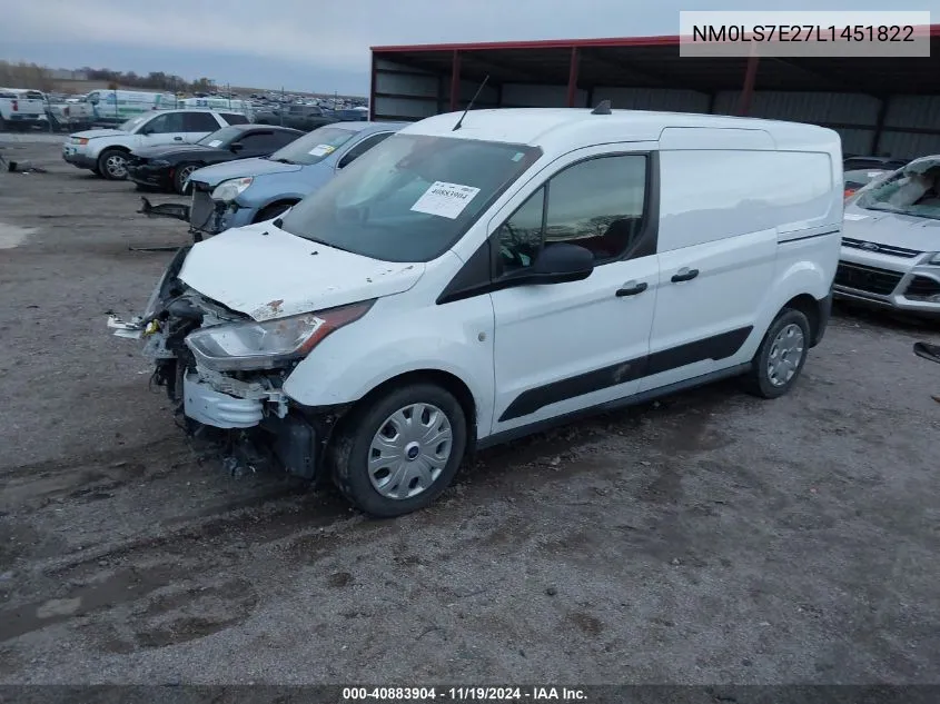 2020 Ford Transit Connect Xl Cargo Van VIN: NM0LS7E27L1451822 Lot: 40883904