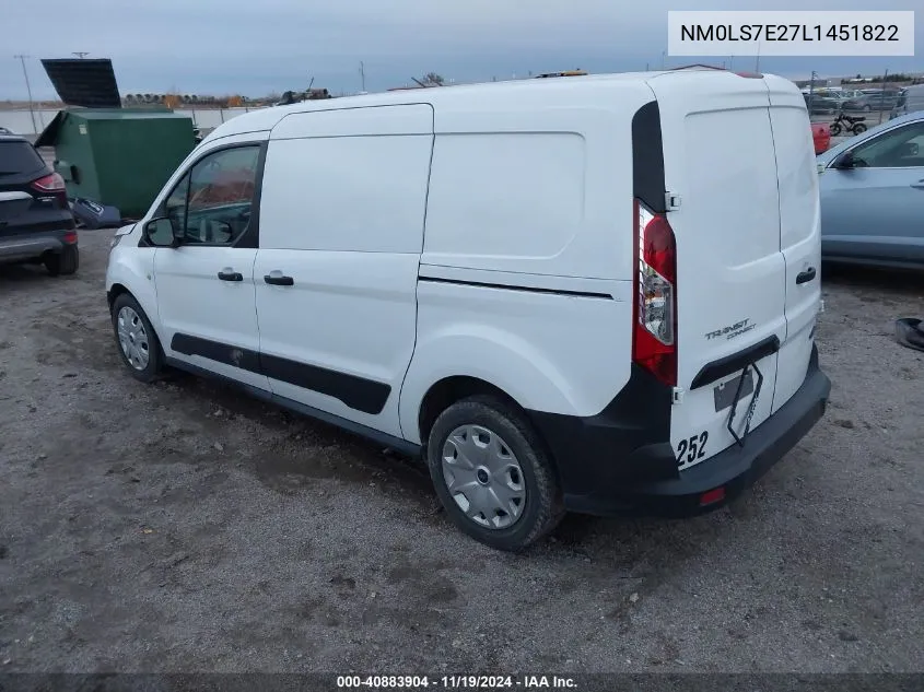 2020 Ford Transit Connect Xl Cargo Van VIN: NM0LS7E27L1451822 Lot: 40883904