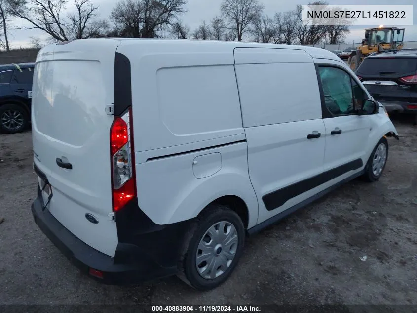 2020 Ford Transit Connect Xl Cargo Van VIN: NM0LS7E27L1451822 Lot: 40883904