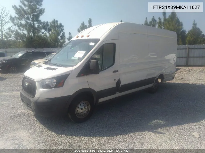 2021 Ford Transit-350 Cargo Van VIN: 1FTRS4X89MKA11027 Lot: 40101816