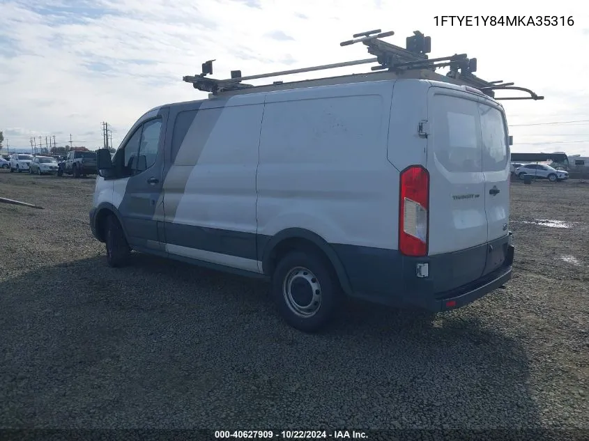 2021 Ford Transit-150 Cargo Van VIN: 1FTYE1Y84MKA35316 Lot: 40627909