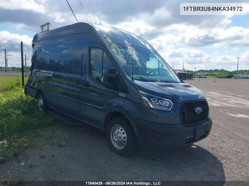 2022 Ford Transit T-250 VIN: 1FTBR3U84NKA34972 Lot: 11940439