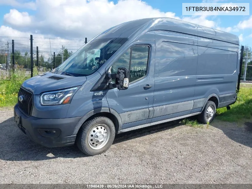 2022 Ford Transit T-250 VIN: 1FTBR3U84NKA34972 Lot: 11940439