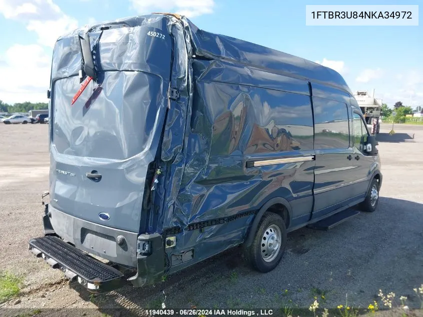 2022 Ford Transit T-250 VIN: 1FTBR3U84NKA34972 Lot: 11940439