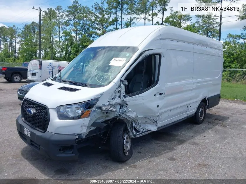 2022 Ford Transit-250 Cargo Van VIN: 1FTBR3X81NKA34813 Lot: 39489907