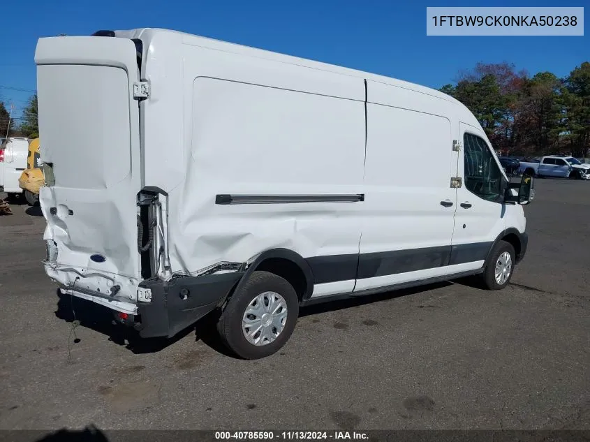 2022 Ford E-Transit-350 Cargo Van VIN: 1FTBW9CK0NKA50238 Lot: 40785590