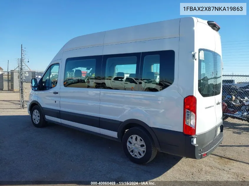 2022 Ford Transit-350 Passenger Van Xlt VIN: 1FBAX2X87NKA19863 Lot: 40860469