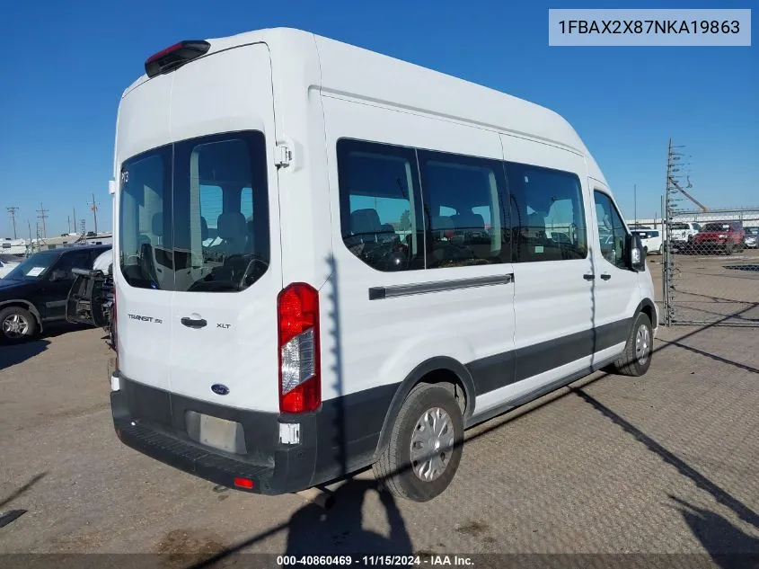 2022 Ford Transit-350 Passenger Van Xlt VIN: 1FBAX2X87NKA19863 Lot: 40860469