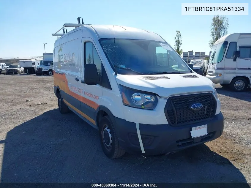 2023 Ford Transit-250 Cargo Van VIN: 1FTBR1C81PKA51334 Lot: 40860384