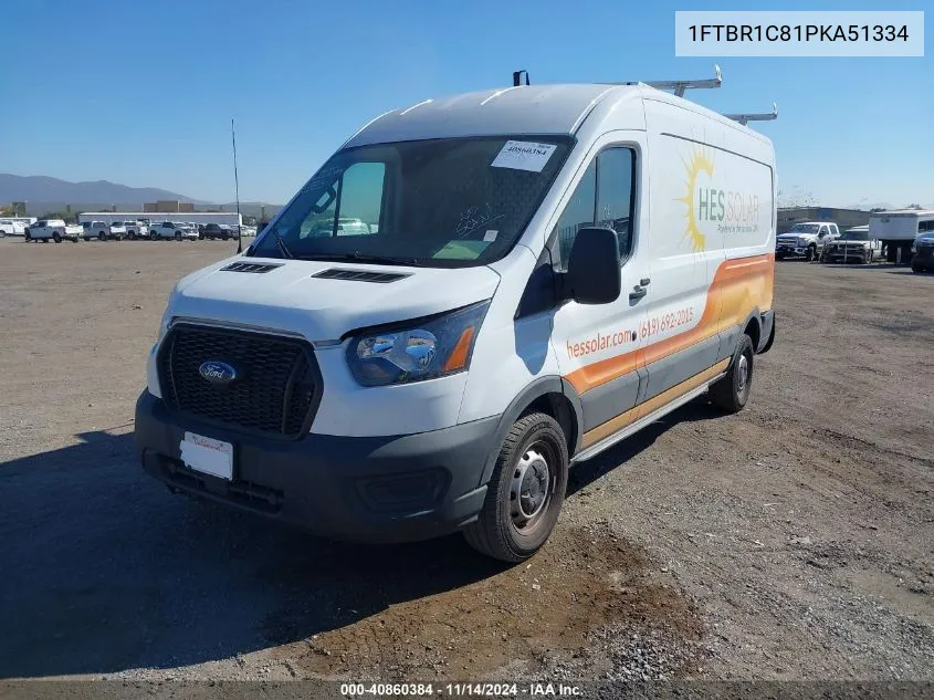 2023 Ford Transit-250 Cargo Van VIN: 1FTBR1C81PKA51334 Lot: 40860384