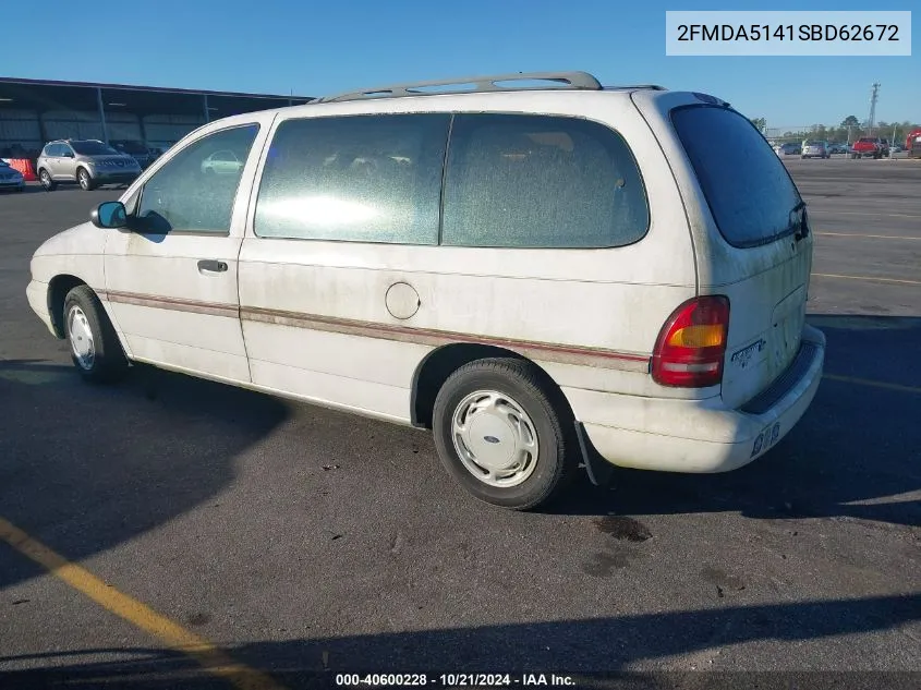 1995 Ford Windstar Wagon VIN: 2FMDA5141SBD62672 Lot: 40600228