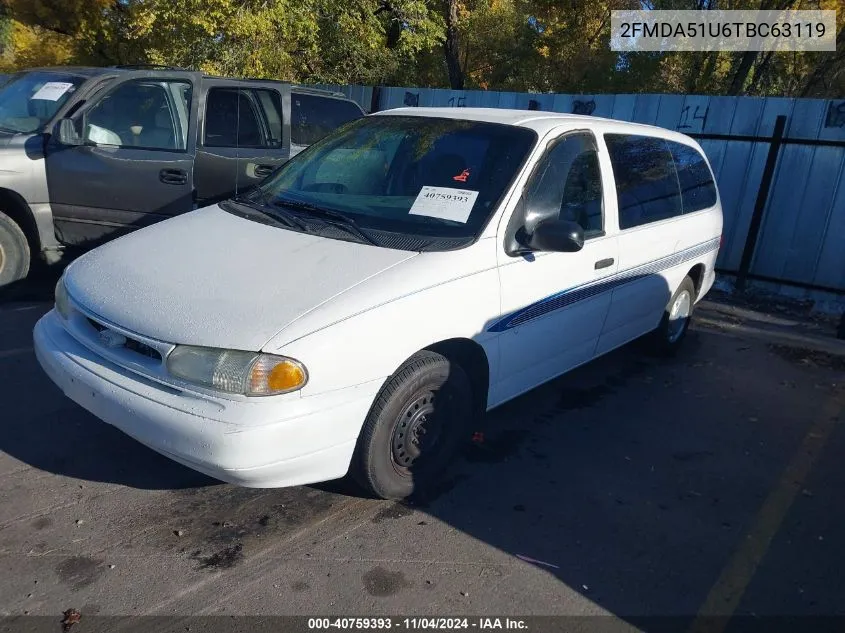 1996 Ford Windstar Wagon VIN: 2FMDA51U6TBC63119 Lot: 40759393