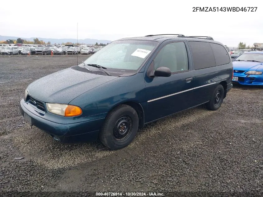 1998 Ford Windstar Gl/Limited/Lx VIN: 2FMZA5143WBD46727 Lot: 40726914