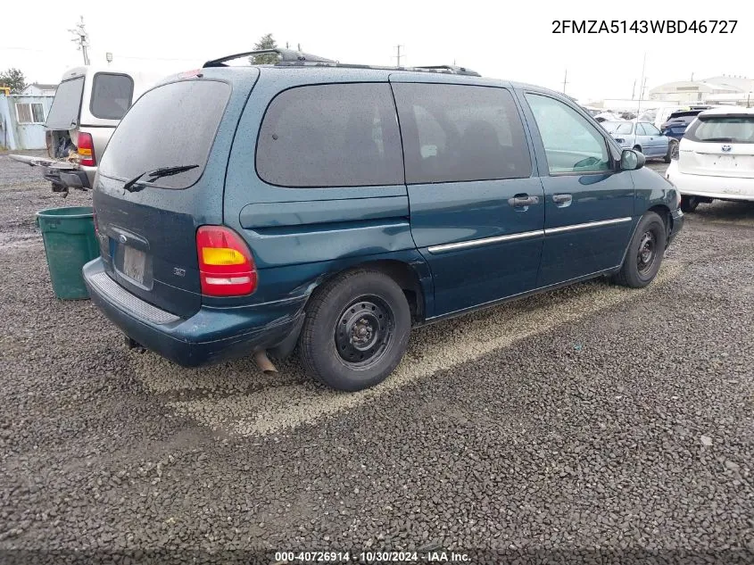 1998 Ford Windstar Gl/Limited/Lx VIN: 2FMZA5143WBD46727 Lot: 40726914