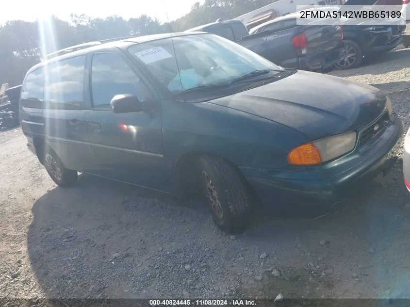 1998 Ford Windstar Gl/Limited/Lx VIN: 2FMDA5142WBB65189 Lot: 40824445