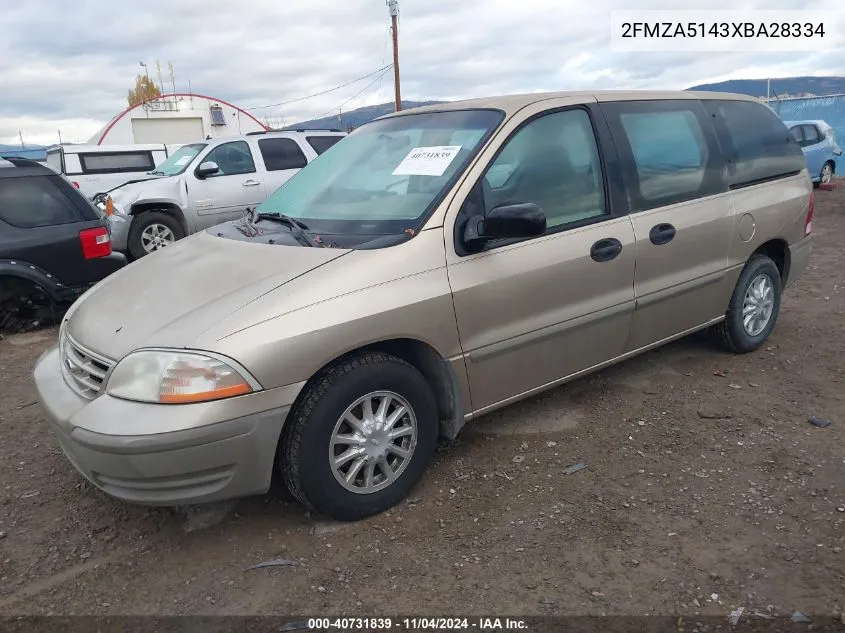 1999 Ford Windstar Lx VIN: 2FMZA5143XBA28334 Lot: 40731839