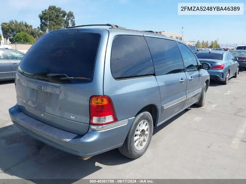 2000 Ford Windstar Se VIN: 2FMZA5248YBA46389 Lot: 40361708