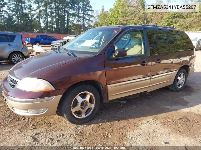 2000 Ford Windstar Limited/Sel VIN: 2FMZA5341YBA55207 Lot: 40381063