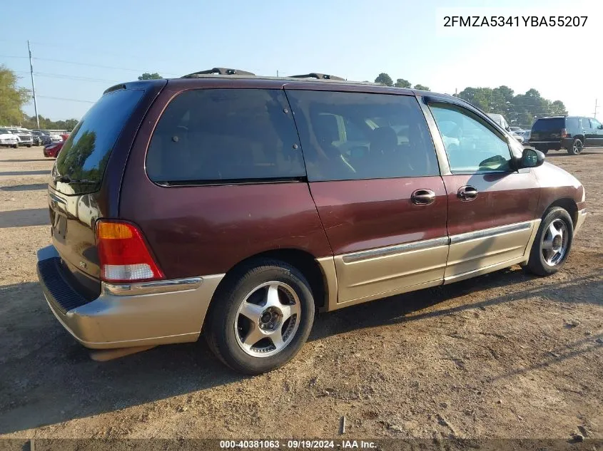 2000 Ford Windstar Limited/Sel VIN: 2FMZA5341YBA55207 Lot: 40381063