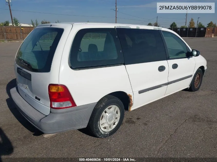 2000 Ford Windstar VIN: 2FMZA50U6YBB99078 Lot: 40465634