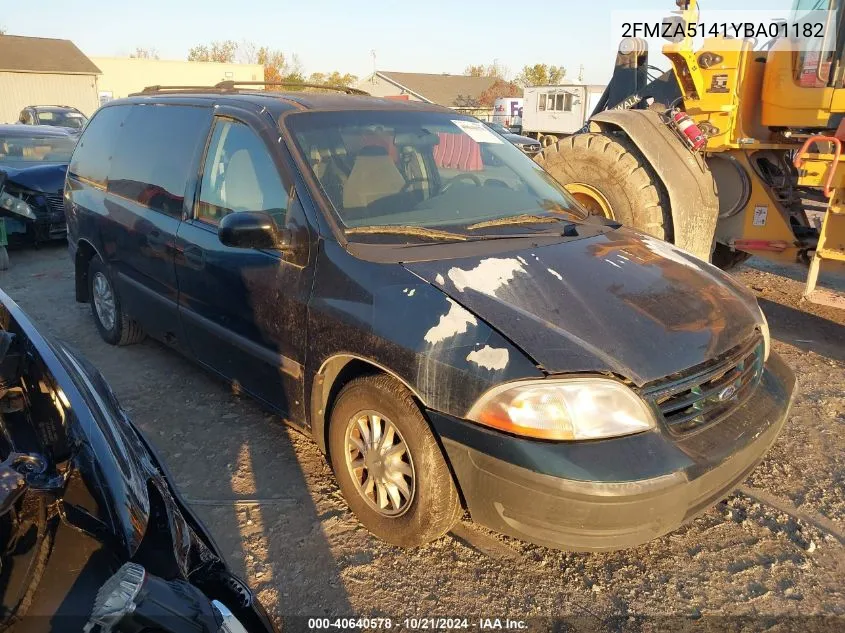 2000 Ford Windstar Lx VIN: 2FMZA5141YBA01182 Lot: 40640578