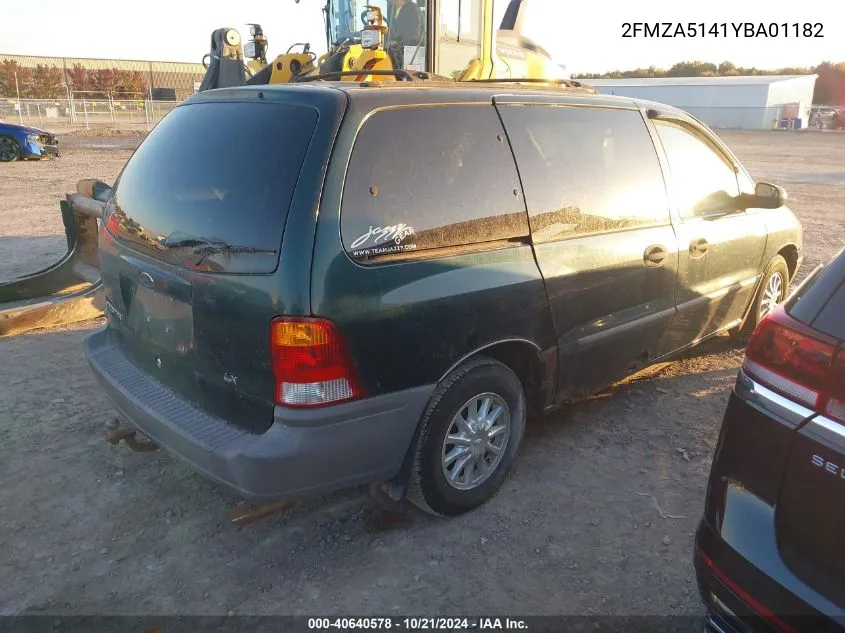 2000 Ford Windstar Lx VIN: 2FMZA5141YBA01182 Lot: 40640578