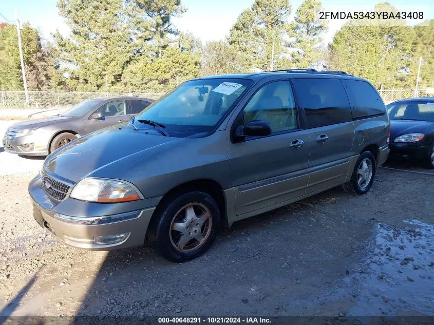 2FMDA5343YBA43408 2000 Ford Windstar Limited/Sel