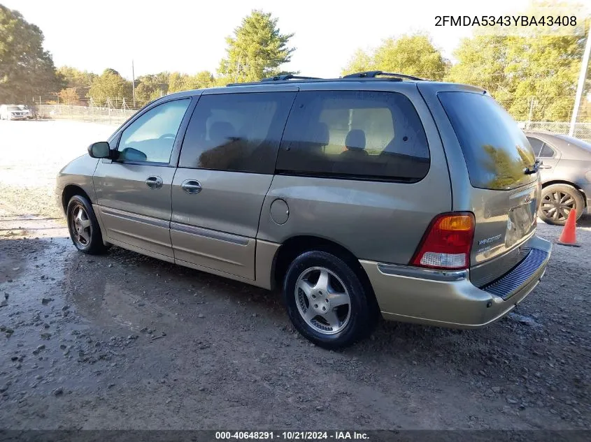 2FMDA5343YBA43408 2000 Ford Windstar Limited/Sel