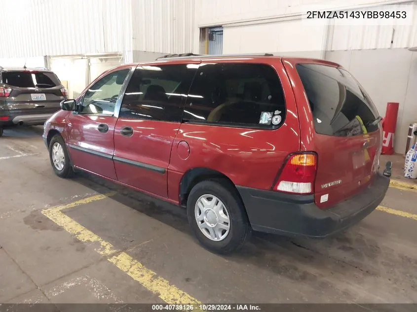 2000 Ford Windstar Lx VIN: 2FMZA5143YBB98453 Lot: 40739126