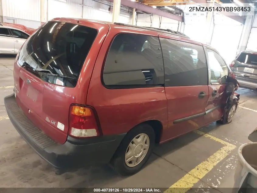 2000 Ford Windstar Lx VIN: 2FMZA5143YBB98453 Lot: 40739126