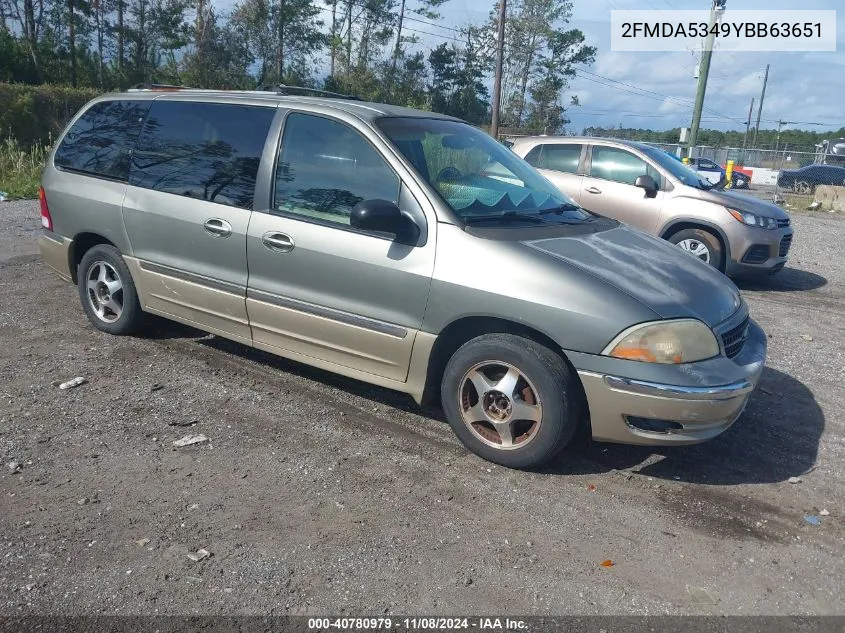 2000 Ford Windstar Limited/Sel VIN: 2FMDA5349YBB63651 Lot: 40780979