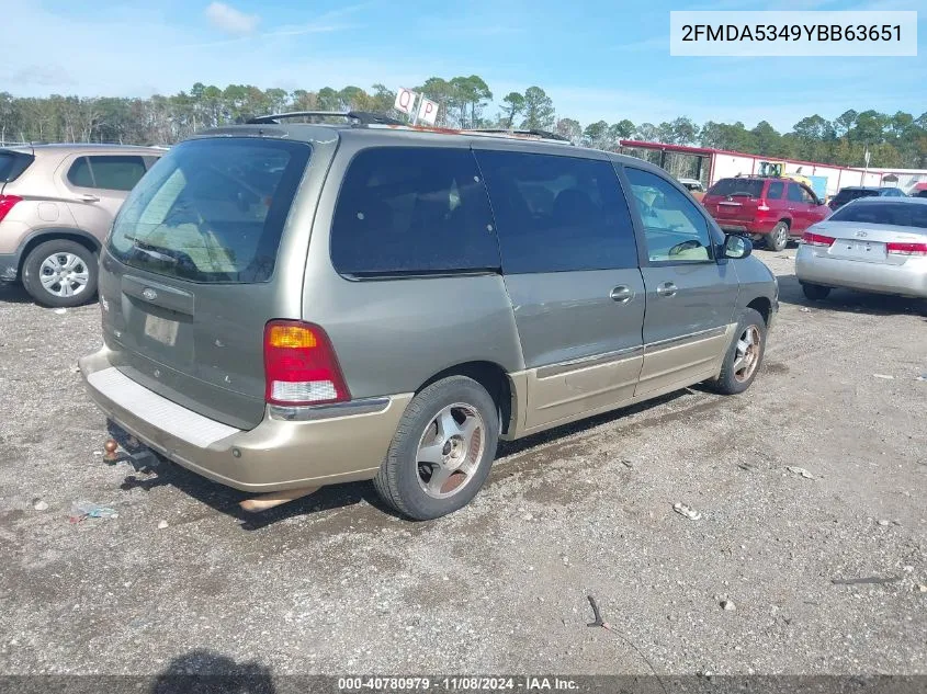 2000 Ford Windstar Limited/Sel VIN: 2FMDA5349YBB63651 Lot: 40780979