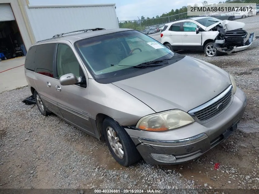 2001 Ford Windstar Limited VIN: 2FMDA58451BA74612 Lot: 40336881