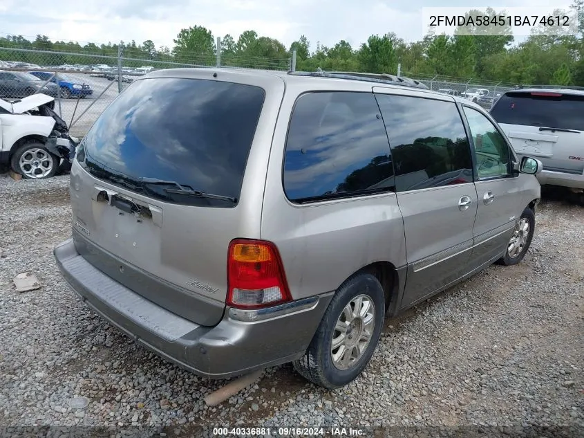 2FMDA58451BA74612 2001 Ford Windstar Limited