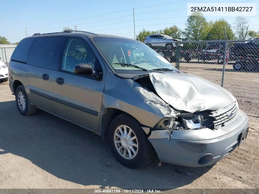 2001 Ford Windstar Lx VIN: 2FMZA51411BB42727 Lot: 40581159