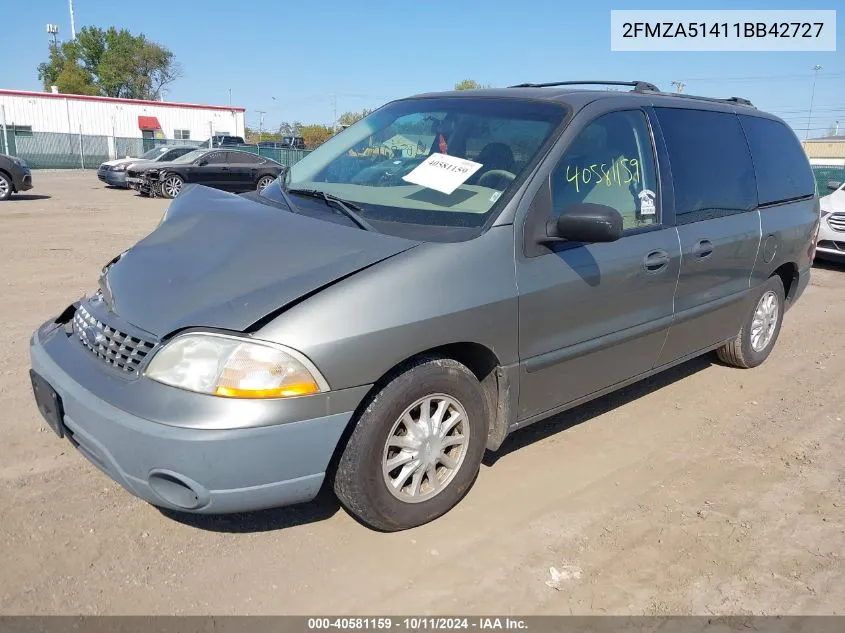 2001 Ford Windstar Lx VIN: 2FMZA51411BB42727 Lot: 40581159