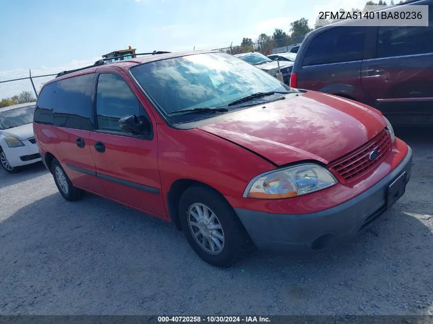 2001 Ford Windstar Lx VIN: 2FMZA51401BA80236 Lot: 40720258