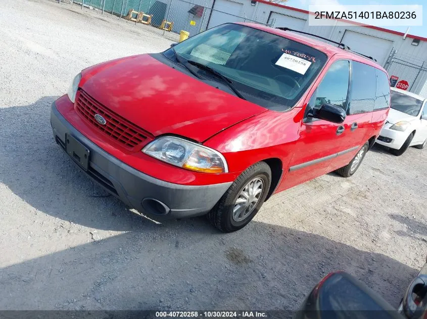 2001 Ford Windstar Lx VIN: 2FMZA51401BA80236 Lot: 40720258