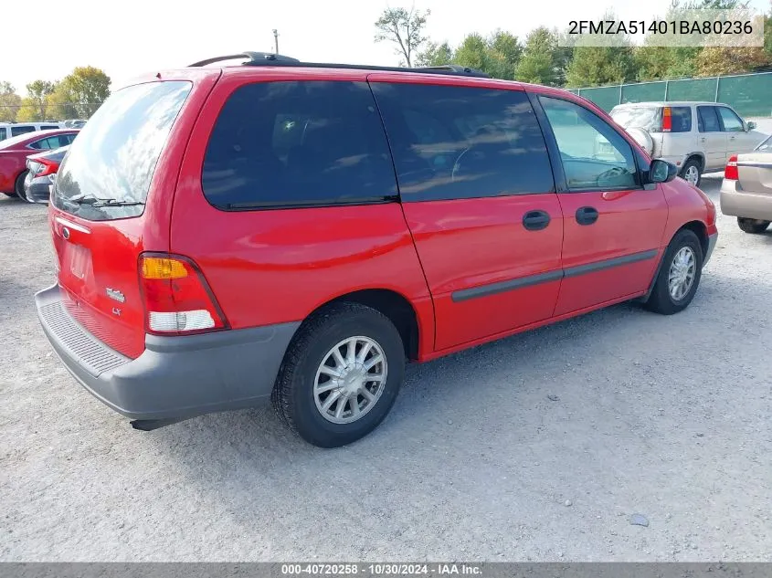 2001 Ford Windstar Lx VIN: 2FMZA51401BA80236 Lot: 40720258