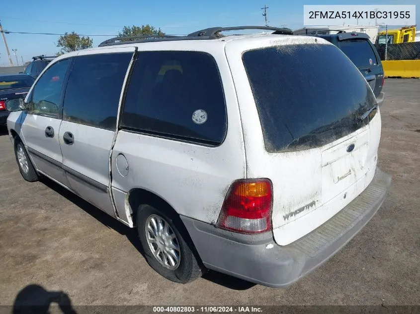 2001 Ford Windstar Lx VIN: 2FMZA514X1BC31955 Lot: 40802803