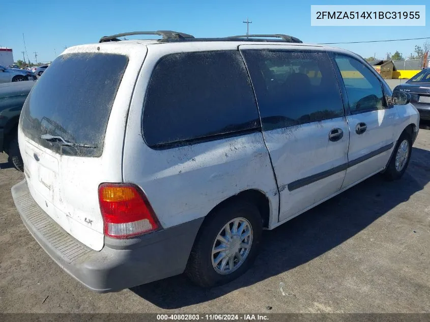 2001 Ford Windstar Lx VIN: 2FMZA514X1BC31955 Lot: 40802803