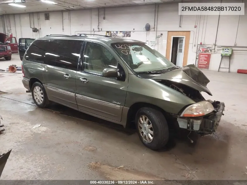 2002 Ford Windstar Limited VIN: 2FMDA58482BB17020 Lot: 40330236