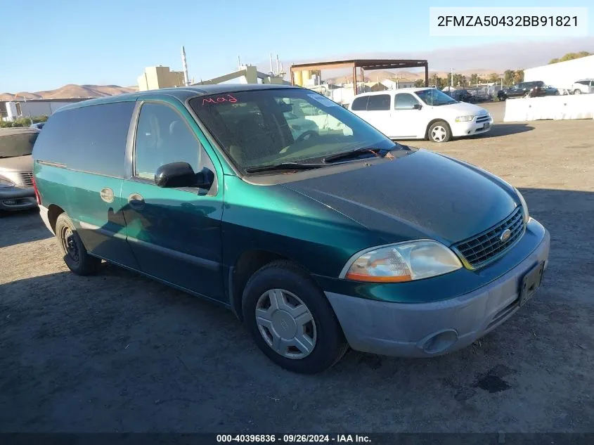 2002 Ford Windstar Lx VIN: 2FMZA50432BB91821 Lot: 40396836